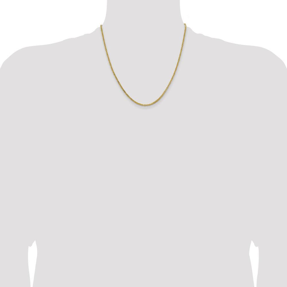 10K Yellow Gold 2mm Byzantine Chain Necklace - 20"