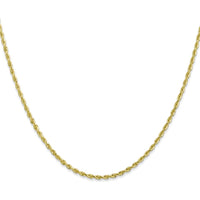 10K Yellow Gold 2mm Diamond-Cut Rope Chain Necklace - 16" Length