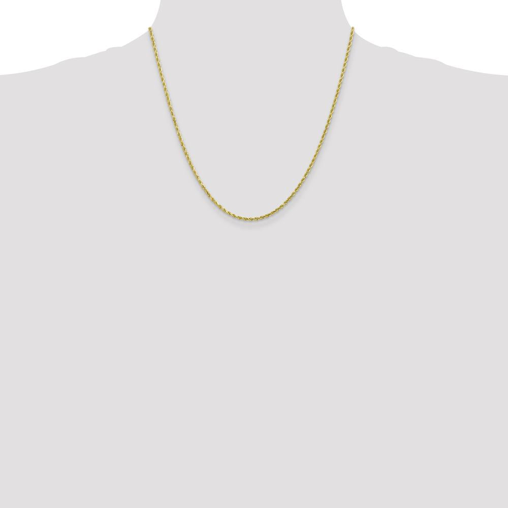 10K Yellow Gold 2mm Diamond-Cut Rope Chain Necklace - 20"