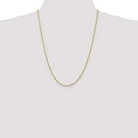 10K Yellow Gold 2mm Diamond-Cut Rope Chain Necklace - 24"