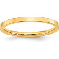10K Yellow Gold 2mm Flat Comfort Fit Wedding Band - Size 14