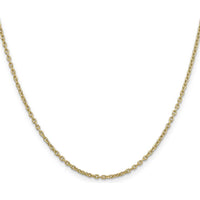 10K Yellow Gold 2mm Round Open Link Cable Chain - 16"
