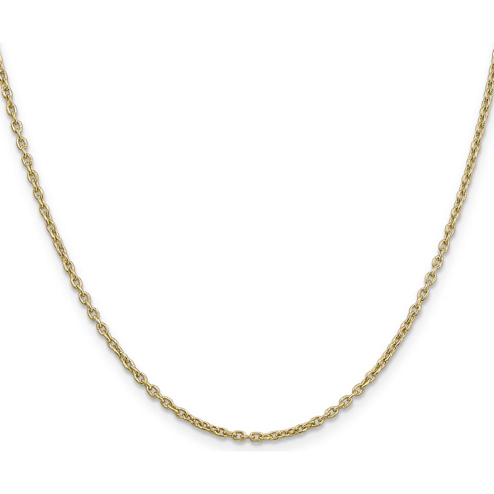 10K Yellow Gold 2mm Round Open Link Cable Chain - 16"