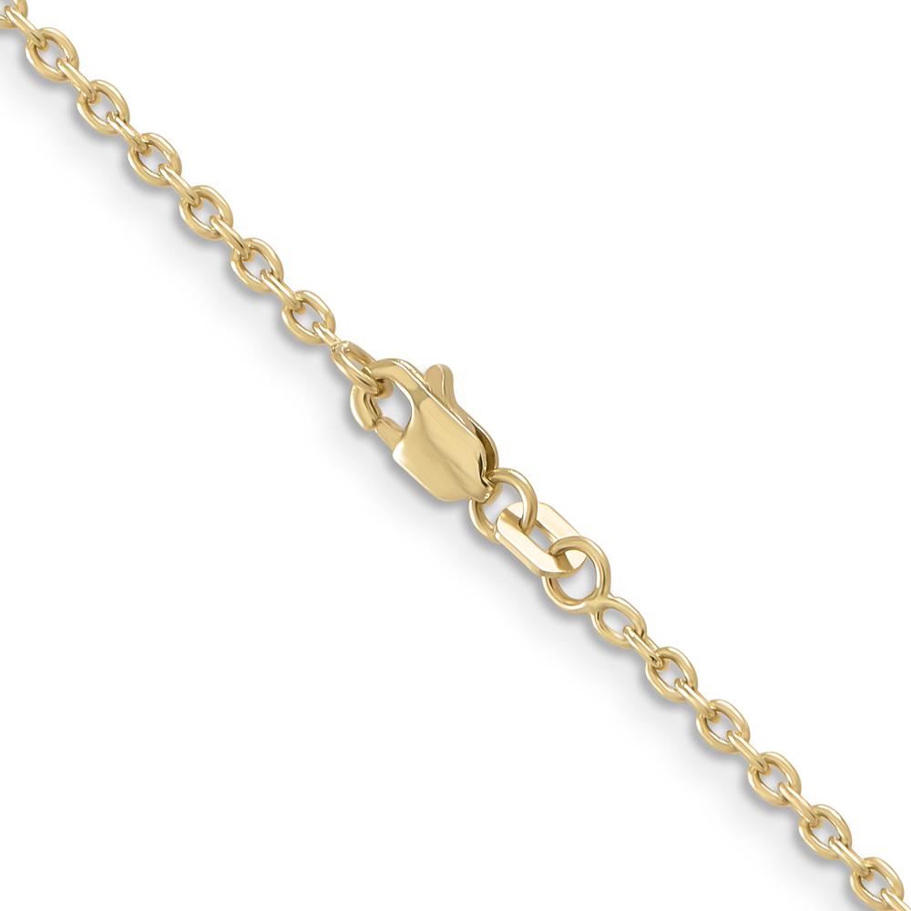 10K Yellow Gold 2mm Round Open Link Cable Chain - 16"