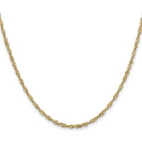 10K Yellow Gold 2mm Singapore Chain Necklace - 18" Length with Lobster Clasp