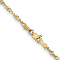 10K Yellow Gold 2mm Singapore Chain Necklace - 18" Length with Lobster Clasp