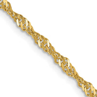 10K Yellow Gold 2mm Singapore Chain Necklace - 22"