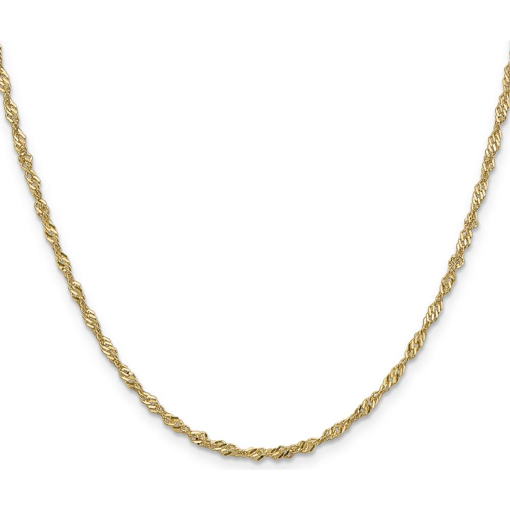 10K Yellow Gold 2mm Singapore Chain Necklace - 22"