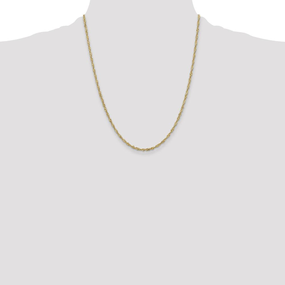10K Yellow Gold 2mm Singapore Chain Necklace - 22"