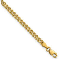 10K Yellow Gold 3.0mm Double Strand Rope Bracelet with Diamond-Cut Texture - 8"