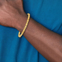 10K Yellow Gold 3.25mm Byzantine Chain Bracelet - Handcrafted Polished Finish
