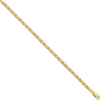 10K Yellow Gold 3.25mm Byzantine Chain Bracelet with Polished Finish - 8" Length
