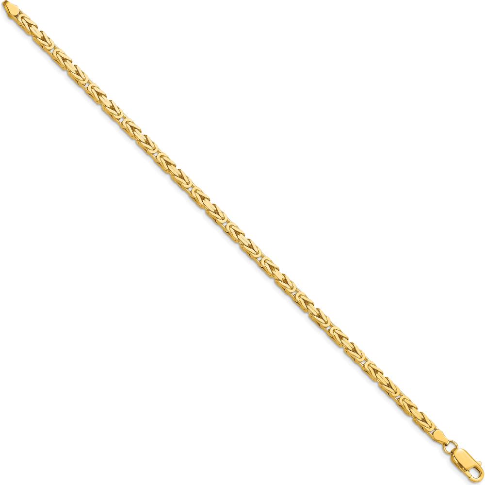 10K Yellow Gold 3.25mm Byzantine Chain Bracelet with Polished Finish - 8" Length