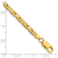 10K Yellow Gold 3.25mm Byzantine Chain Bracelet with Polished Finish - 8" Length