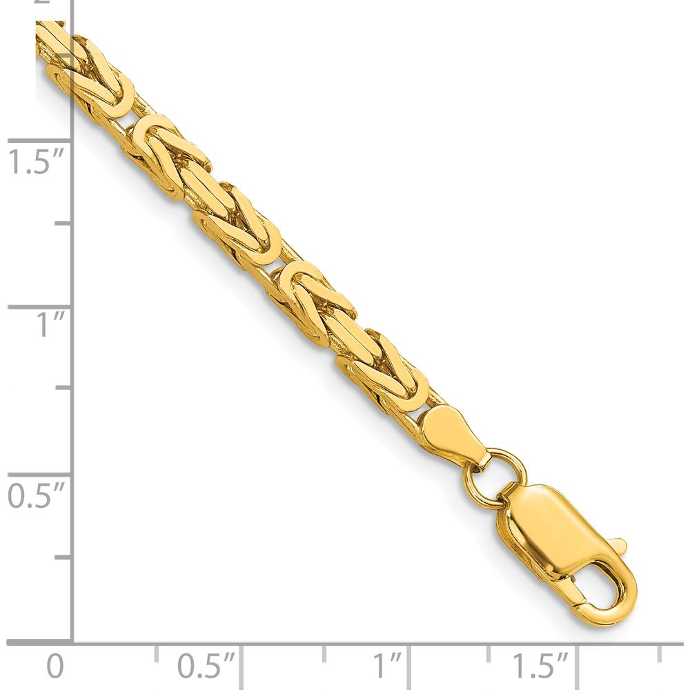 10K Yellow Gold 3.25mm Byzantine Chain Bracelet with Polished Finish - 8" Length