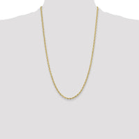 10K Yellow Gold 3.5mm Semi-Solid Rope Chain Necklace - 26"