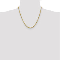 10K Yellow Gold 3.75mm Diamond-Cut Rope Chain Necklace - 20"