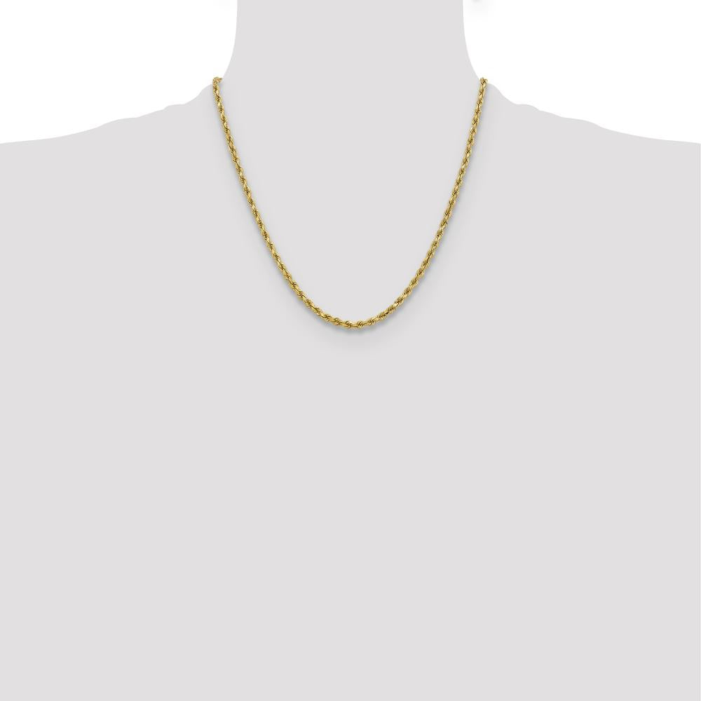 10K Yellow Gold 3.75mm Diamond-Cut Rope Chain Necklace - 20"