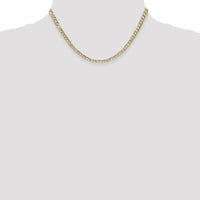 10K Yellow Gold 3.8mm Open Concave Curb Chain Necklace - 16"
