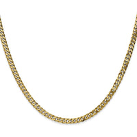 10K Yellow Gold 3.9mm Flat Beveled Curb Chain Necklace - 26"