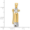 10K Yellow Gold 3-Dimensional Scuba Tank with Hose Charm, Polished Finish with Rhodium Accents