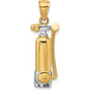 10K Yellow Gold 3-Dimensional Scuba Tank with Hose Charm, Polished Finish with Rhodium Accents