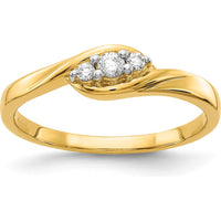 10K Yellow Gold 3-Stone Diamond Ring with Natural Diamonds - 0.10 Carat Total Diamond Weight by 0