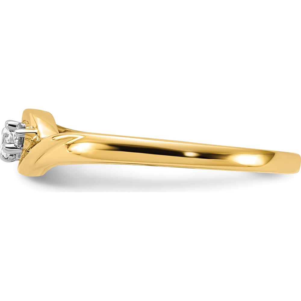 10K Yellow Gold 3-Stone Diamond Ring with Natural Diamonds - 0.10 Carat Total Diamond Weight by 0