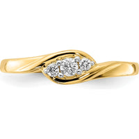 10K Yellow Gold 3-Stone Diamond Ring with Natural Diamonds - 0.10 Carat Total Diamond Weight by 0