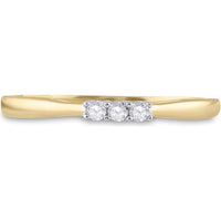 10K Yellow Gold 3-Stone Round Diamond Engagement Ring - 0.05 Carat Total Diamond Weight