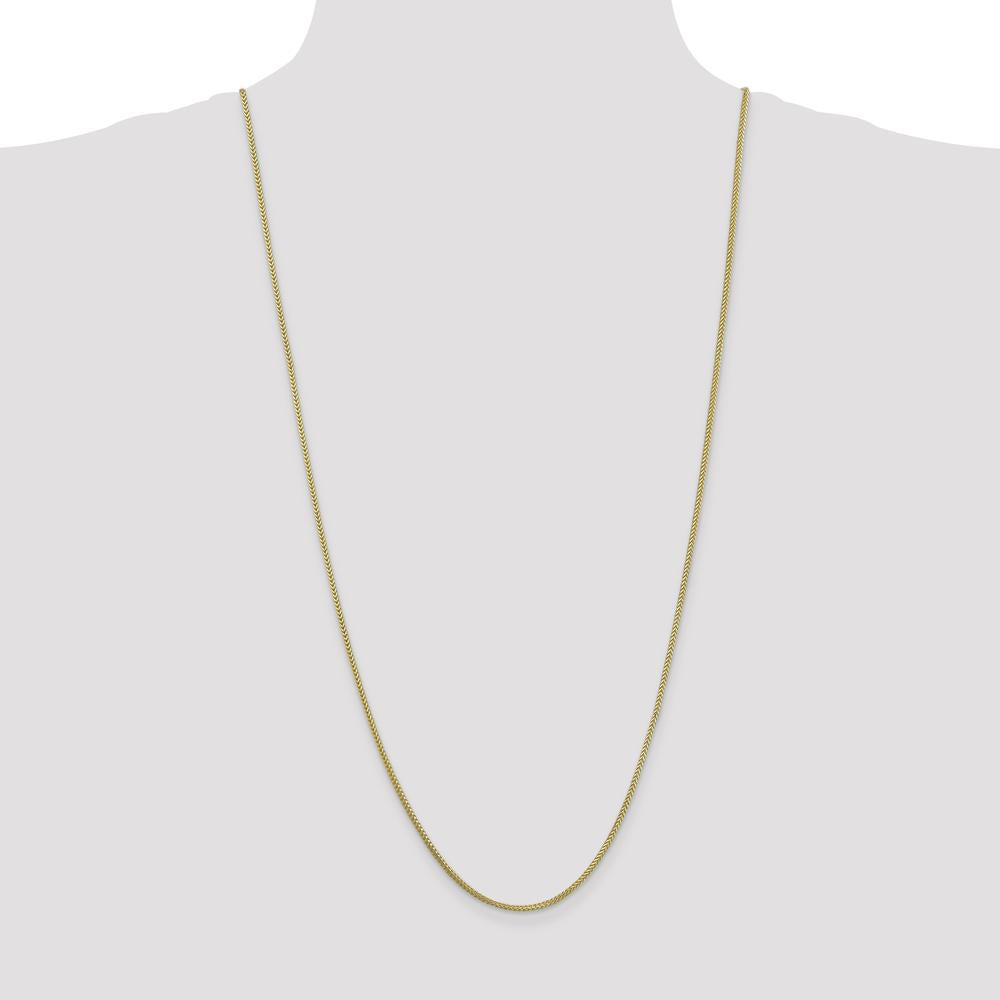 10K Yellow Gold 30" 1.3mm Franco Chain Necklace with Lobster Clasp