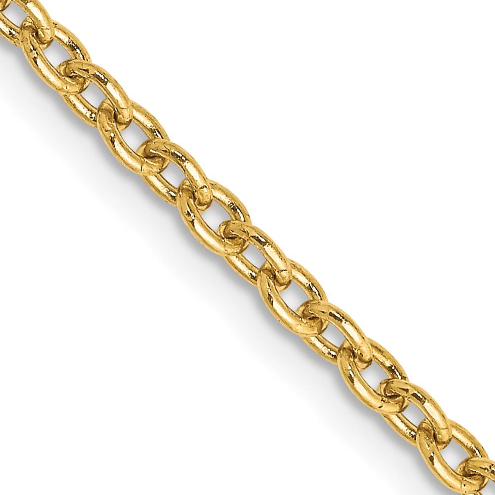 10K Yellow Gold 30" 2.4mm Cable Chain Necklace with Lobster Clasp