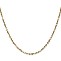 10K Yellow Gold 30" 2.4mm Cable Chain Necklace with Lobster Clasp