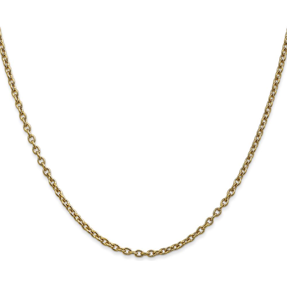 10K Yellow Gold 30" 2.4mm Cable Chain Necklace with Lobster Clasp