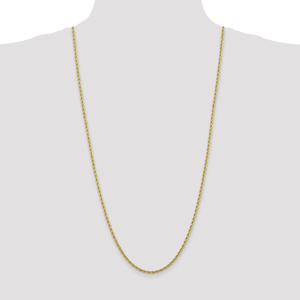 10K Yellow Gold 30" 2.75mm Diamond-Cut Rope Chain Necklace