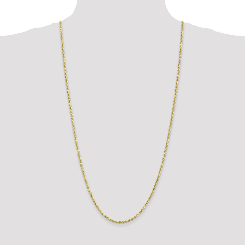 10K Yellow Gold 30" 2.75mm Diamond-Cut Rope Chain with Lobster Clasp