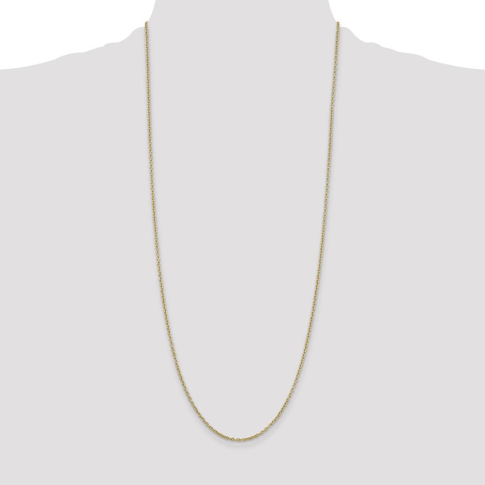 10K Yellow Gold 30" 2mm Round Open Link Cable Chain with Lobster Clasp