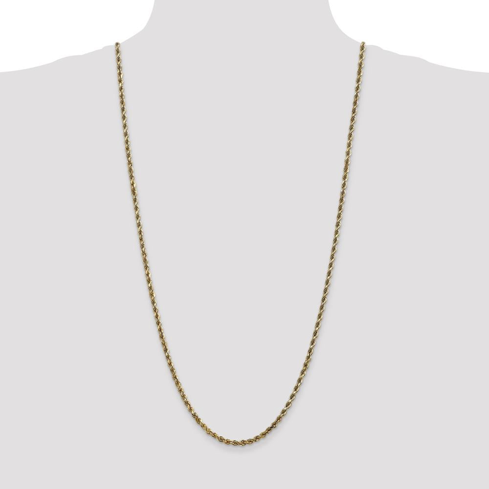 10K Yellow Gold 30" 3.5mm Diamond-Cut Rope Necklace
