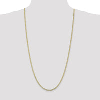 10K Yellow Gold 30" 3mm Flat Figaro Chain Necklace with Lobster Clasp