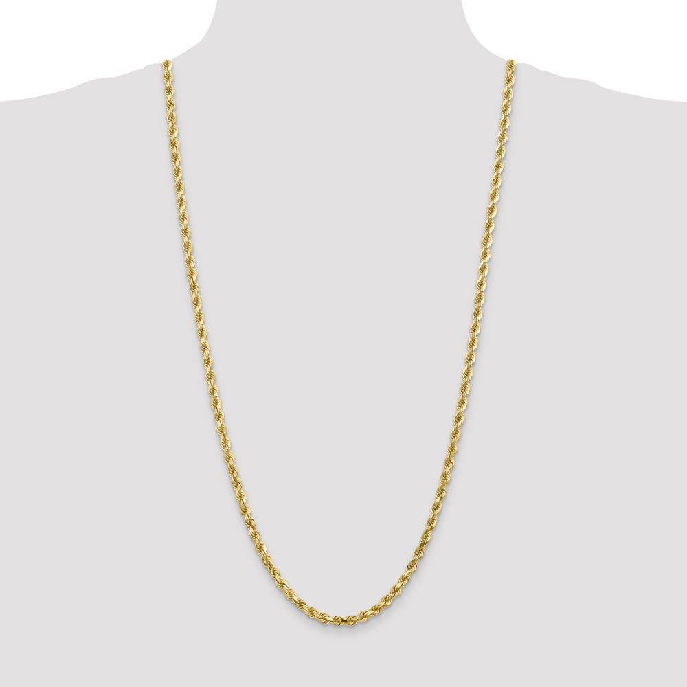 10K Yellow Gold 30" 4.5mm Diamond-Cut Rope Chain with Lobster Clasp