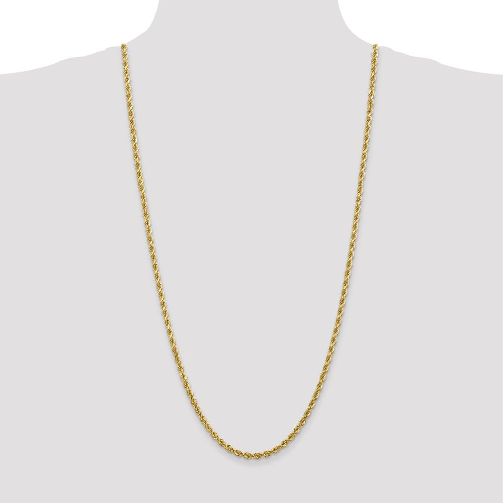 10K Yellow Gold 30" 4mm Diamond-Cut Rope Chain Necklace