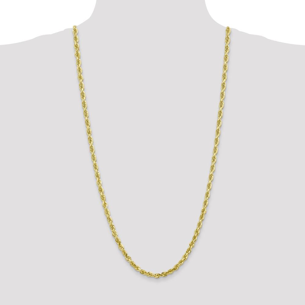 10K Yellow Gold 30" 5mm Diamond-Cut Rope Chain Necklace