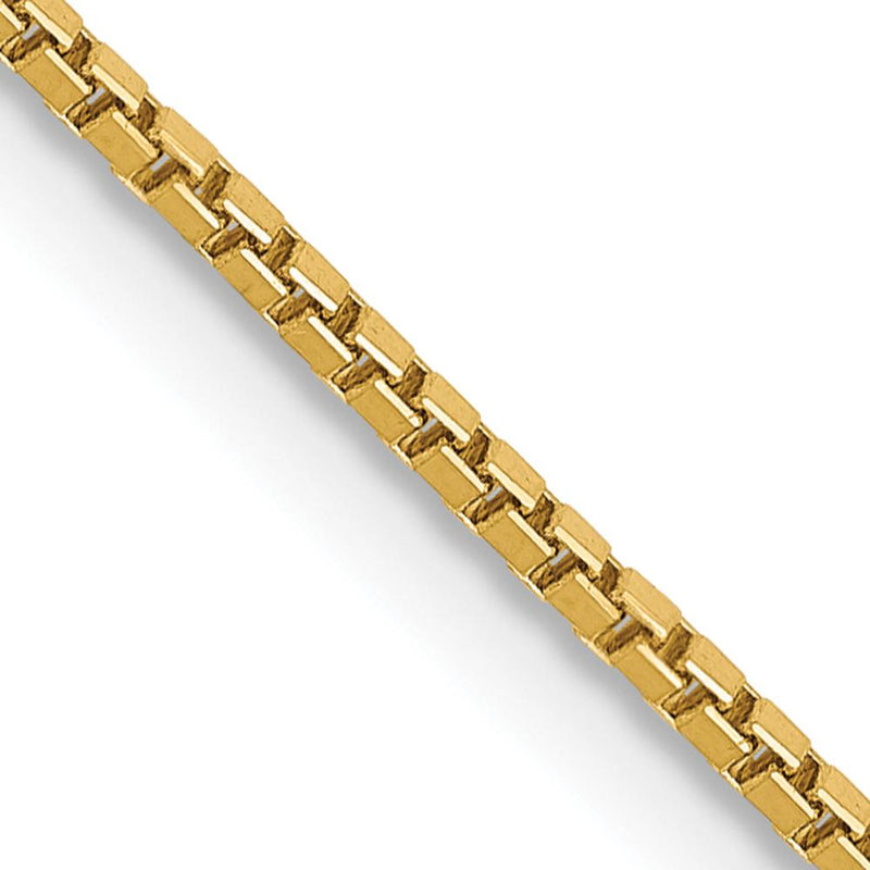 10K Yellow Gold 30" Box Chain Necklace - 1.05mm Width, Lobster Clasp