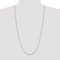 10K Yellow Gold 30" Box Chain Necklace - 1.05mm Width, Lobster Clasp