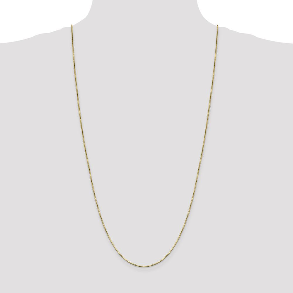 10K Yellow Gold 30" Box Chain Necklace - 1.05mm Width, Lobster Clasp