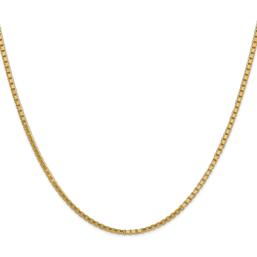 10K Yellow Gold 30" Box Chain Necklace - Polished Finish, 1.9mm Width