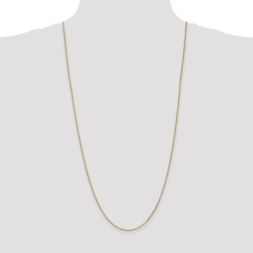 10K Yellow Gold 30" Box Chain Necklace - Polished Finish with Lobster Clasp