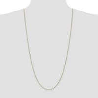 10K Yellow Gold 30" Cable Link Necklace - 1mm Width