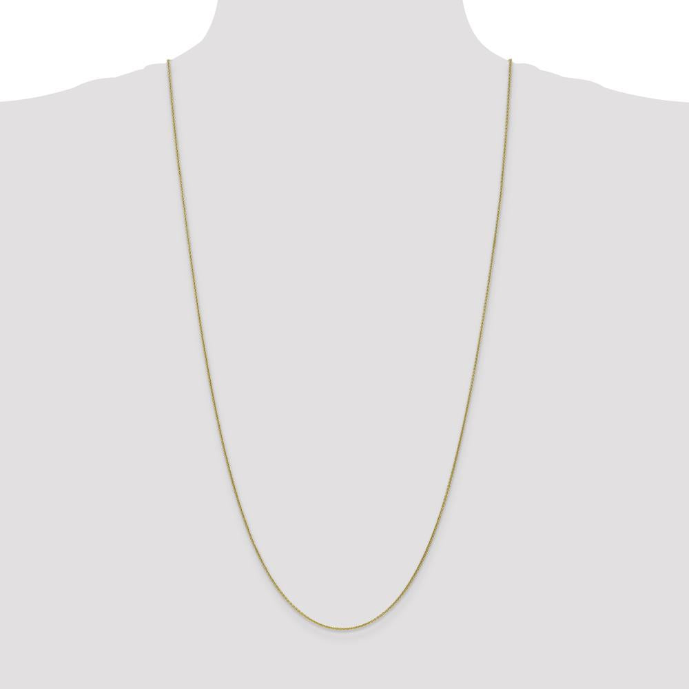 10K Yellow Gold 30" Cable Link Necklace - 1mm Width