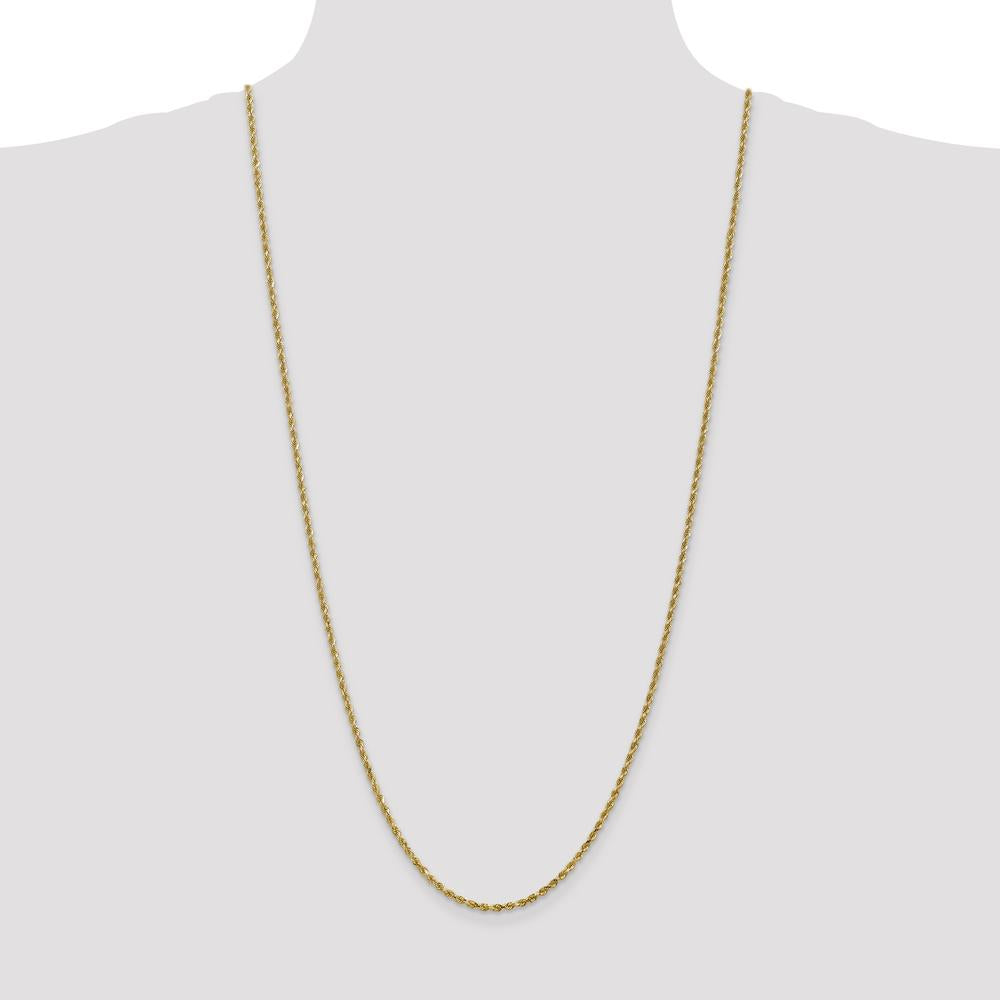 10K Yellow Gold 30" Diamond-cut Rope Chain - 2.25mm Width